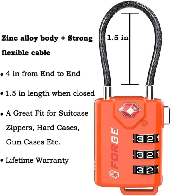 Approved 3-Dial Travel Luggage Tsa Combination Zipper Lock - China