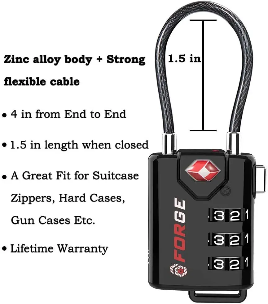 Travel Sentry® Cable Lock - Airport Security - Travel Accessories