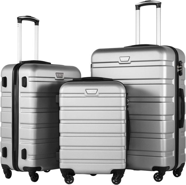 Coolife luggage 3 piece set suitcase spinner hardshell lightweight tsa lock 4 piece set discount