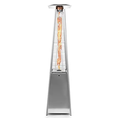 Pyramid Style w/Dancing Flame, Stainless Steel
