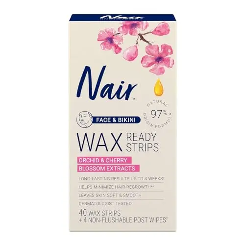 Face and Bikini Wax Strips, 40 Count