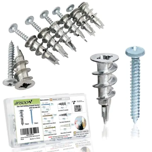 25 Heavy Duty Metal Anchors with Screws