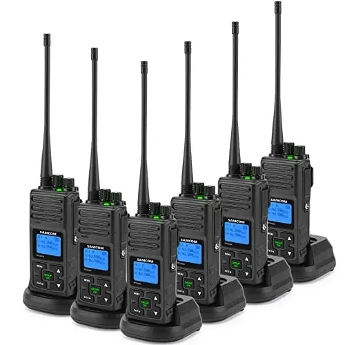 5 Watts Long Range UHF Programmable Business Radio, 6 Pack