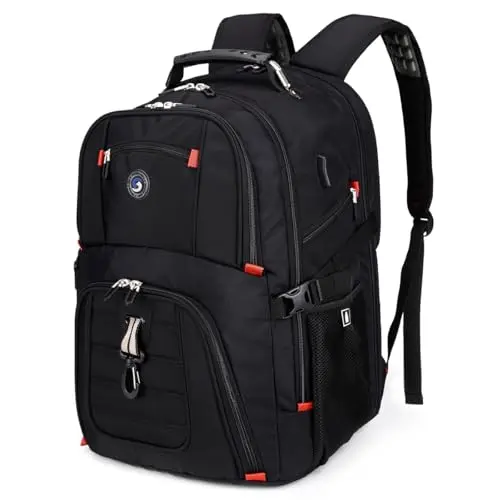 SHRRADOO extra large 50L travel laptop backpack with multiple compartments
