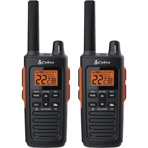 Rugged & Splashproof Two Way Radios, 60 Channels, Weather Alerts