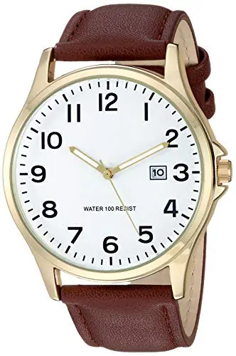 Gold-Tone with Brown Strap
