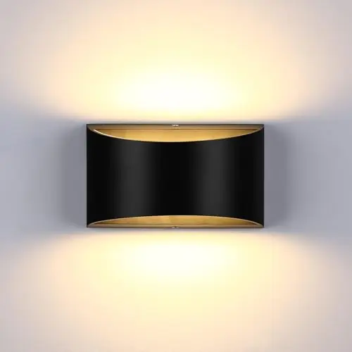 LIGHTESS compact black LED wall sconce with dimmable feature