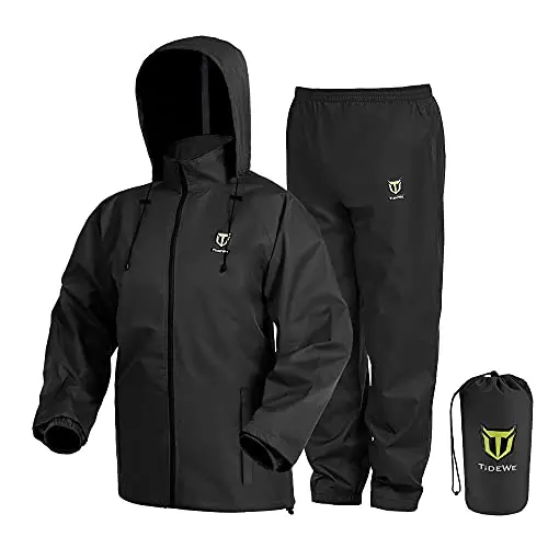 TIDEWE lightweight waterproof breathable rain suit
