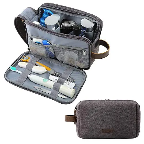 BAGSMART canvas toiletry bag in grey