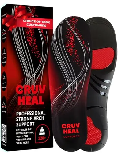220+ lbs High Arch Support Insoles