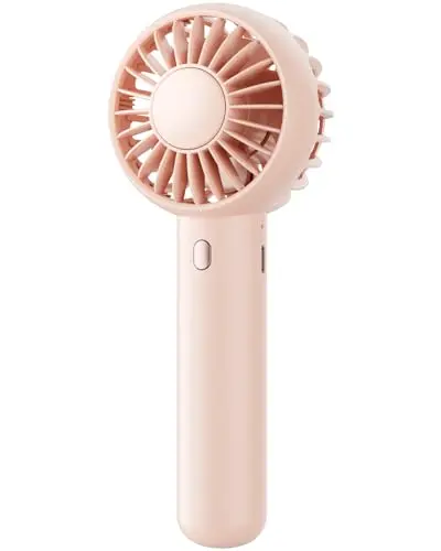 Gaiatop cute pink portable fan with base and lanyard