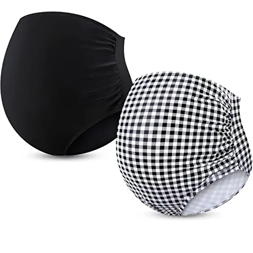 Yahenda maternity swim bottoms with high waist and ruched sides