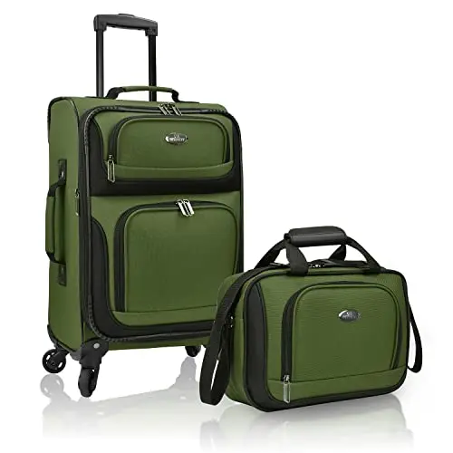 U.S. Traveler lightweight rolling carry on suitcase