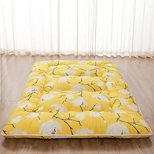 Zelladorra yellow flower pattern futon mattress with storage bag