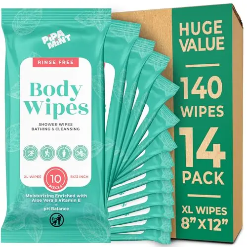 140 XL Bath Wipes (8x12 Inch)