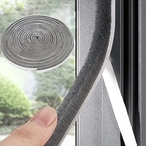 Gray Brush Strip for Doors and Windows (33 Ft)