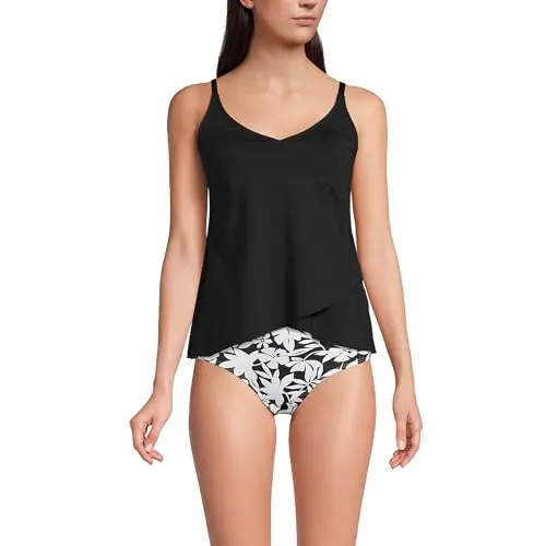 V-Neck Strappy Tulip Hem Top