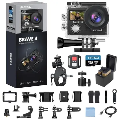 Action Camera with 64GB Card Kit