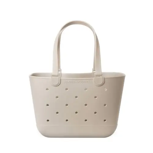 Waterproof Getaway Rubber Tote with Zipper Pocket