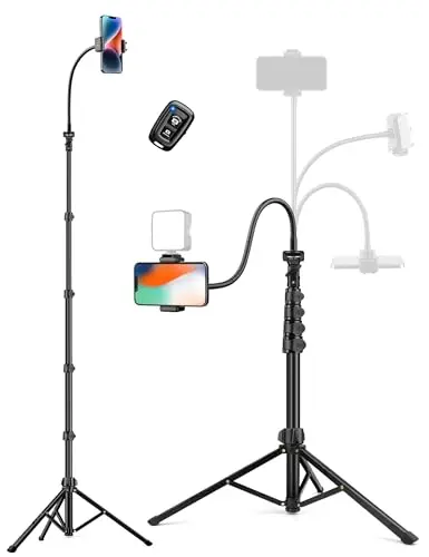 Tall Aluminum Tripod with Remote & Gooseneck