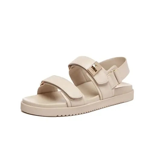 Double Strap Leather Footbed Sandals