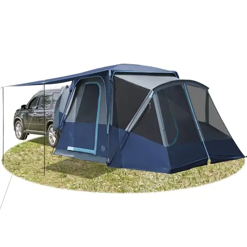 Blue with Screen Porch and Awning