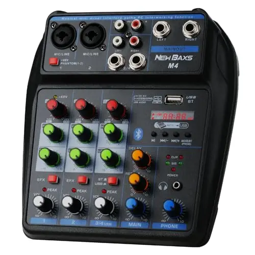 DJ Mixers with Bluetooth, XLR/1/4" Interface, USB/MP3