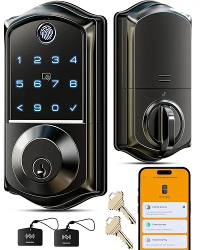 Veise VE017 fingerprint smart door lock with touchscreen keypad