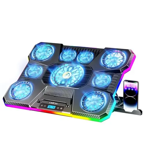 9 Fan RGB Cooler for Large Laptops