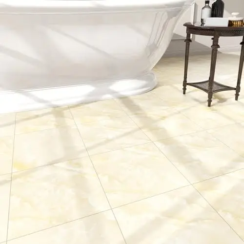 ZRJT ivory beige marble peel and stick floor tiles