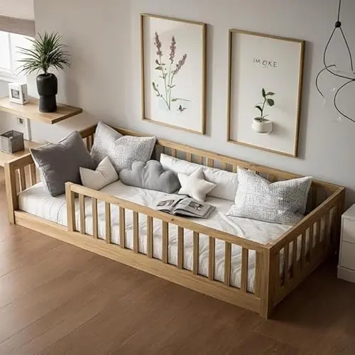 Natural Wood with Safety Guardrails