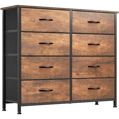 YITAHOME 8-drawer fabric dresser in earthy brown