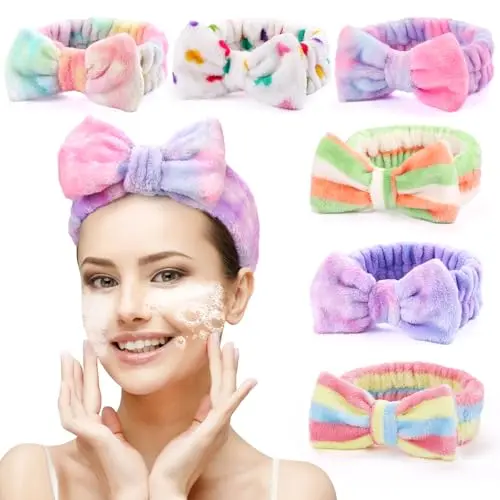 6-Pack Coral Fleece Bow Hairbands