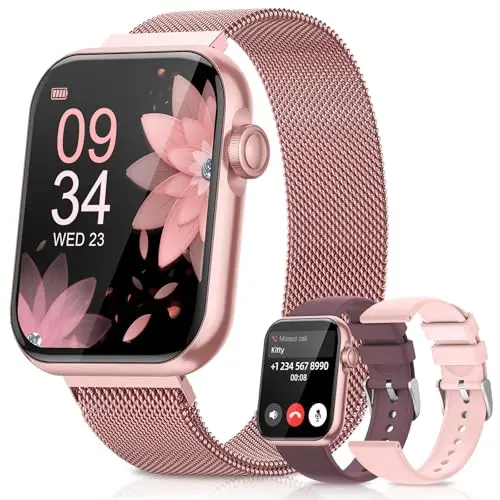 Women's Health Watch with 3 Interchangeable Bands