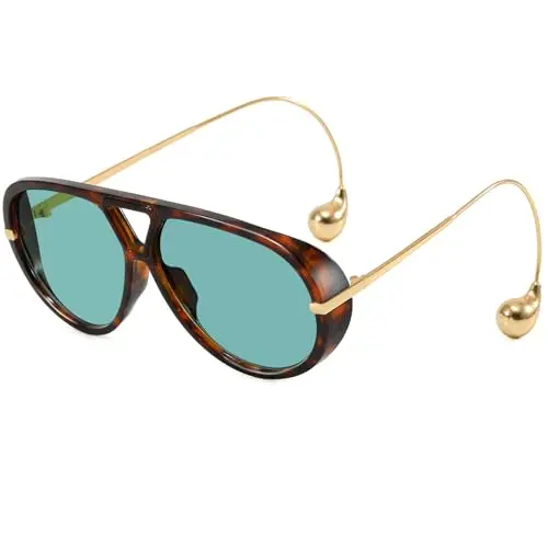 Shield Sun Glasses with Gold Details