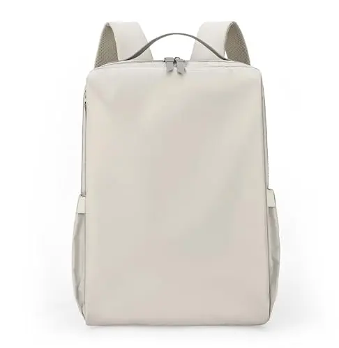 Tristan Home minimalist travel backpack in cream white showing sleek design
