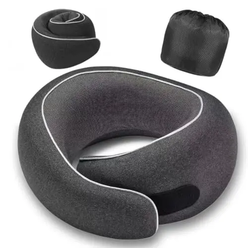 Optixion travel neck pillow with ergonomic memory foam design